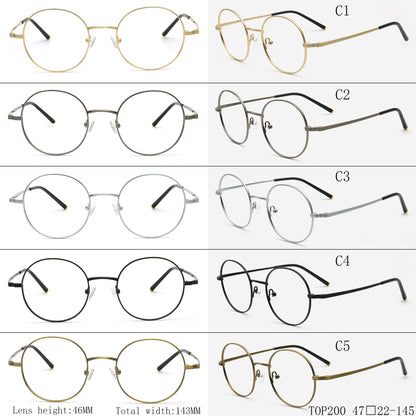 nerd round eyeglass frames light metal