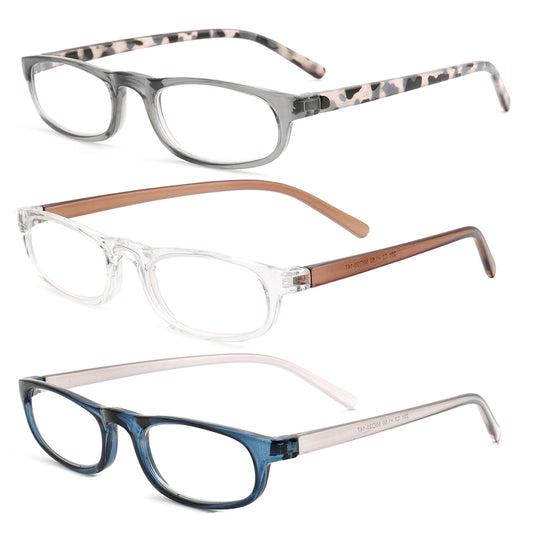 3 pairs of oval reading glasses