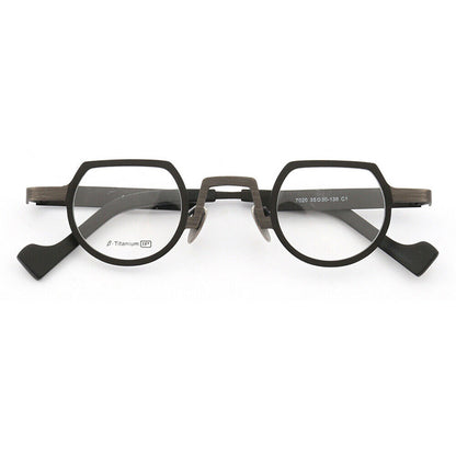 Black shield shaped titanium eyeglasses