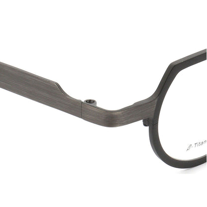 Temple of black shield shaped titanium glasses