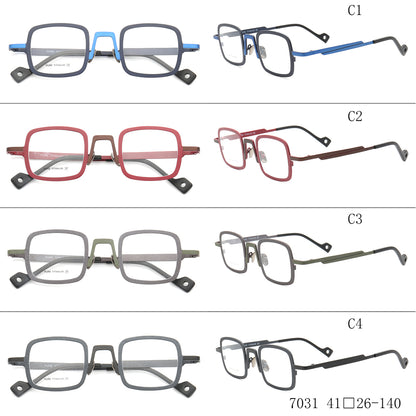 Rueben | Montures de lunettes en titane Funky Square Full Rim | Lunettes de vue légères bicolores modernes en ligne