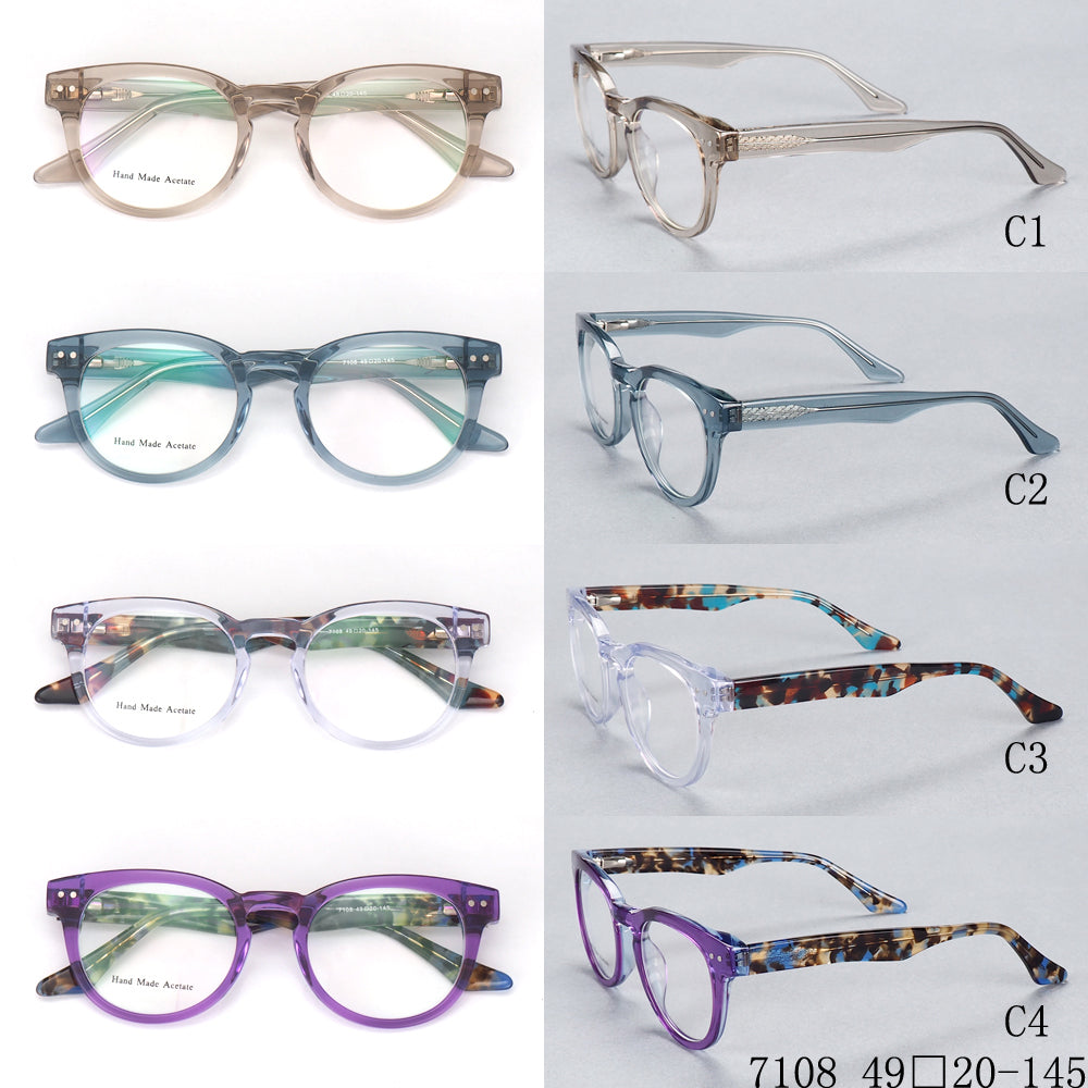 Round full rim patterned eyeglasses