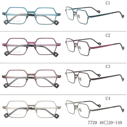 Modern square full rim titanium eyeglass frames
