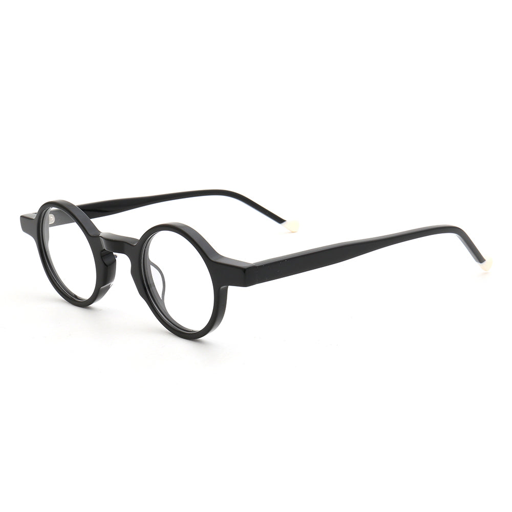 Black round retro eyeglasses
