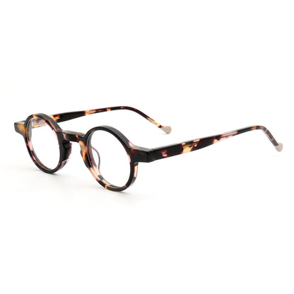 Tortoise round retro eyeglasses