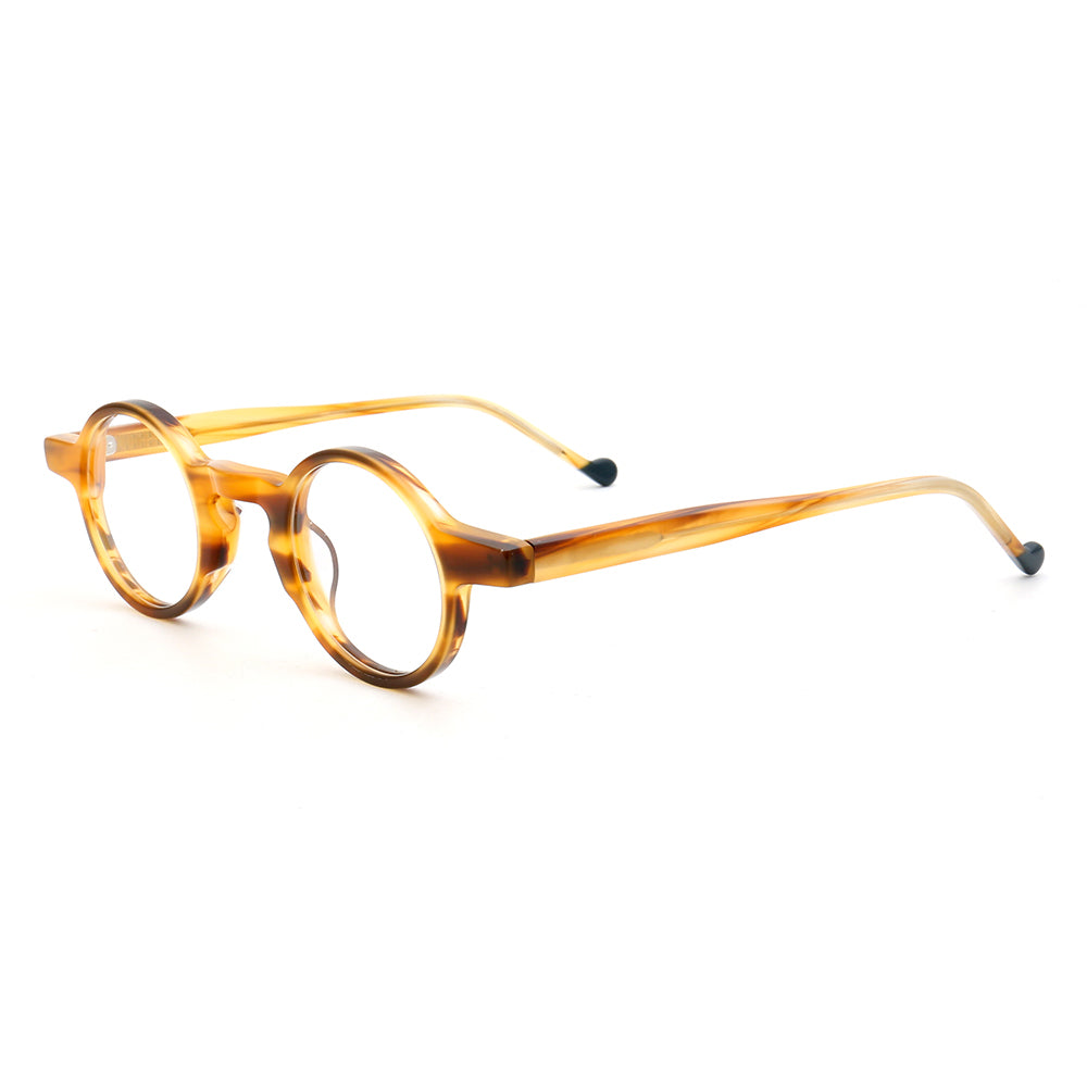 Amber colored round eyeglasses