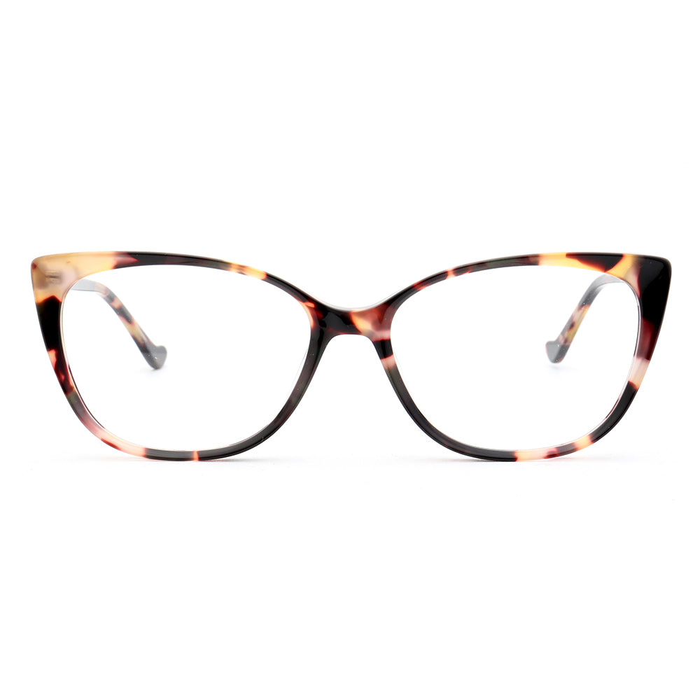 Amelia Patterned Cat Eye Glasses For Women Colorful Acetate Eyegla Amelia Patterned Cat Eye Glasses For Women Colorful Acetate Eyegla