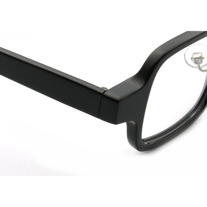 Temple of black full rim mismatch glasses