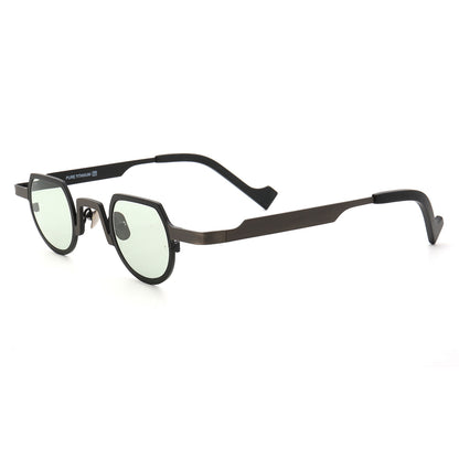 Side view of black polarized titanium sunglasses