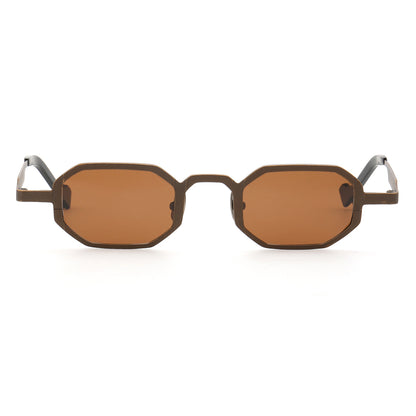 Front view of bronze titanium polarized sunglasses
