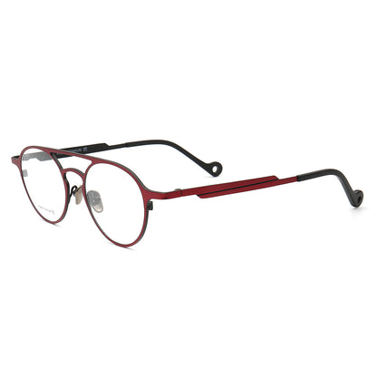Jacques | Anteojos de titanio redondos, finos y ligeros | Monturas De Gafas Modernas Para Mujer De Doble Puente Online