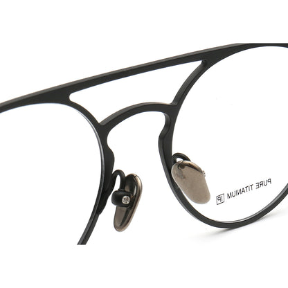 Jacques | Anteojos de titanio redondos, finos y ligeros | Monturas De Gafas Modernas Para Mujer De Doble Puente Online