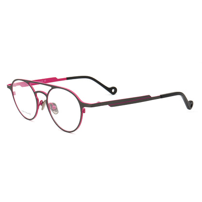 Jacques | Anteojos de titanio redondos, finos y ligeros | Monturas De Gafas Modernas Para Mujer De Doble Puente Online