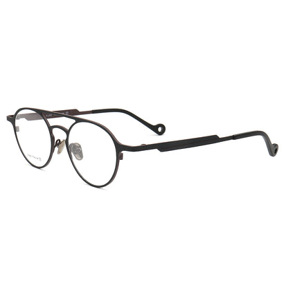 Jacques | Anteojos de titanio redondos, finos y ligeros | Monturas De Gafas Modernas Para Mujer De Doble Puente Online
