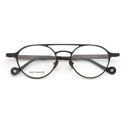 Jacques | Anteojos de titanio redondos, finos y ligeros | Monturas De Gafas Modernas Para Mujer De Doble Puente Online