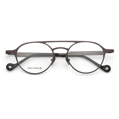 Jacques | Anteojos de titanio redondos, finos y ligeros | Monturas De Gafas Modernas Para Mujer De Doble Puente Online