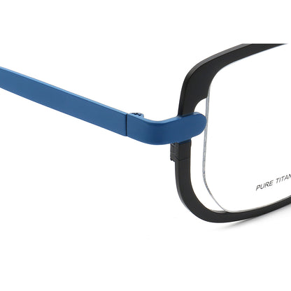 Temple of blue square modern eyeglass frames