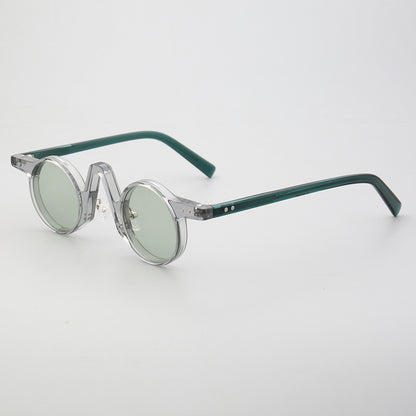 Side view of clear grey polarized sunglasses