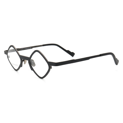 Side view of black hipster titanium eyeglasses