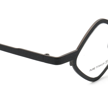 Temple piece of black hipster titanium eyeglasses