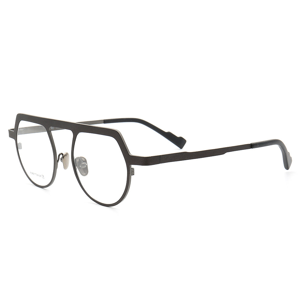 Milo | Vintage 80s Style Pure Titanium Eyeglass Frames | Retro Pilot Style Unisex Glasses