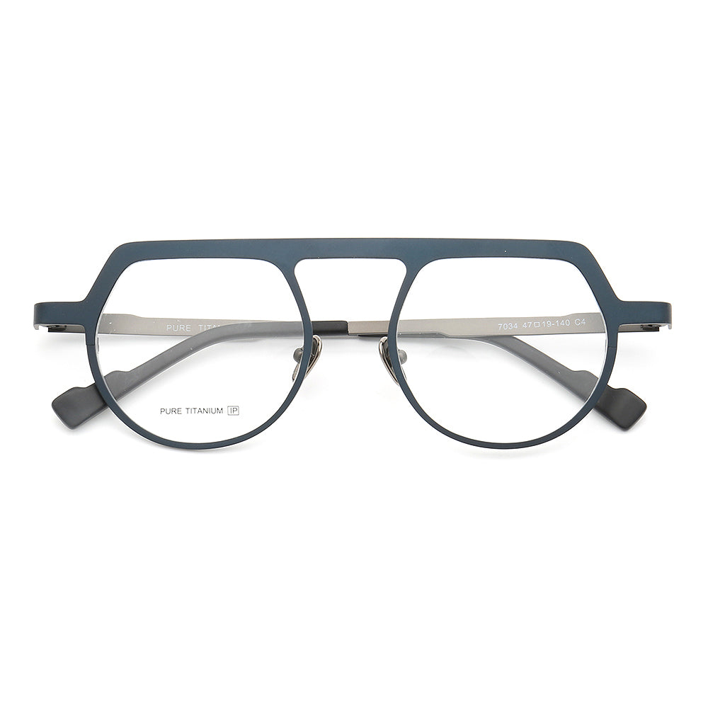 Milo | Vintage 80s Style Pure Titanium Eyeglass Frames | Retro Pilot Style Unisex Glasses