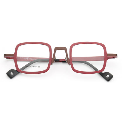 Red nerd style eyeglass frames