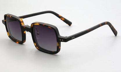 Laurence | Lunettes de soleil unisexes carrées à jante complète | Monture à motifs moderne avec verres polarisés