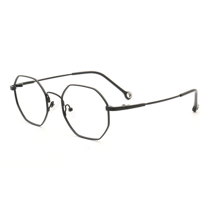 Side view of black memory metal full rim glasses