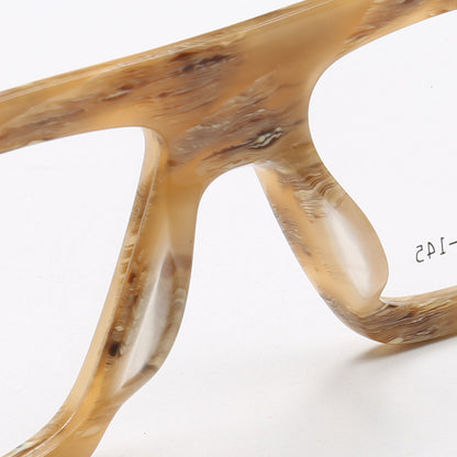 Sable | Lunettes carrées à la mode en acétate à jante complète | Cadres légers avec design à motifs moderne