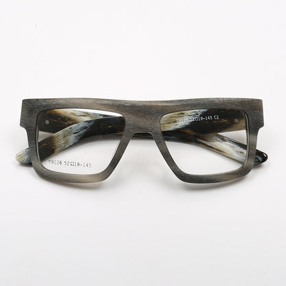 Sable | Lunettes carrées à la mode en acétate à jante complète | Cadres légers avec design à motifs moderne