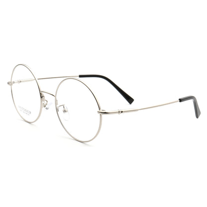 Side view of silver memory metal glasses