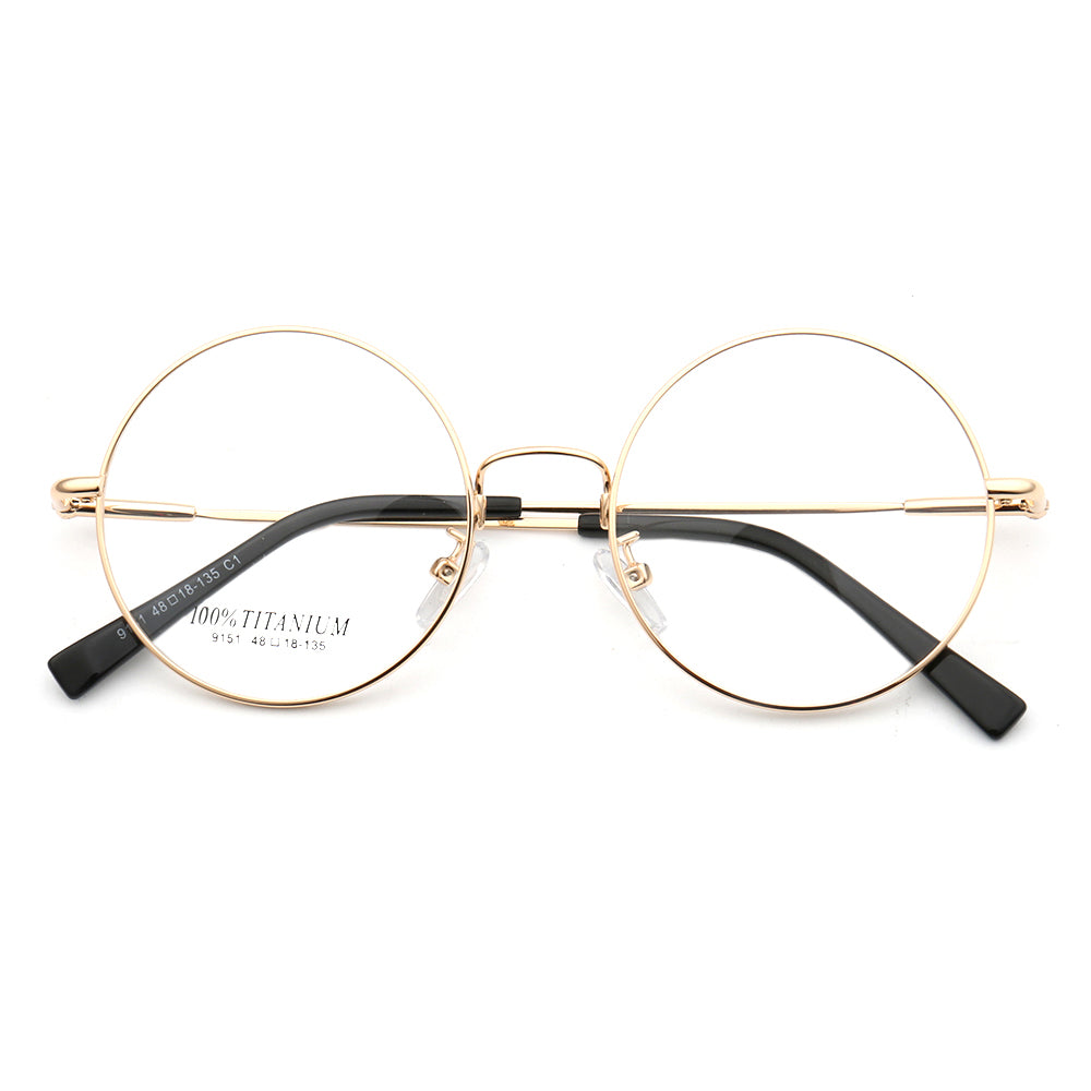 Gold round metal glasses frames