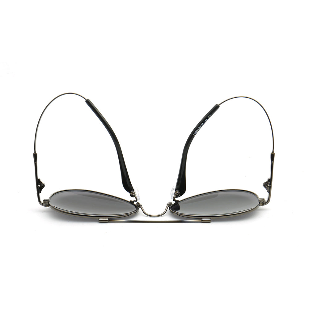 Domingo | Retro Pilot Style Sunglasses for Men & Women | Flexible Bendable Memory Metal Frame w/ Polarized Lenses Black