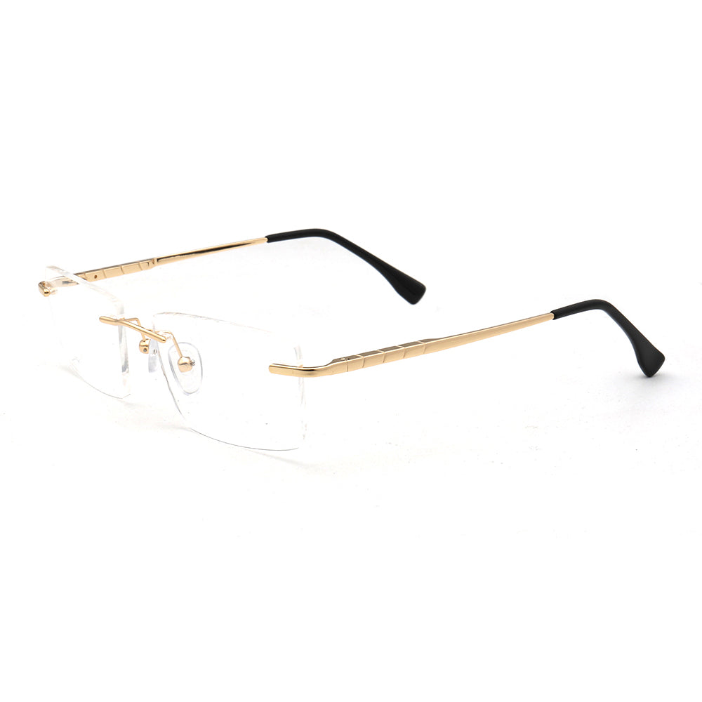 Gold Square Business Eyeglasses For Men | Rectangle Metal  display picture 1