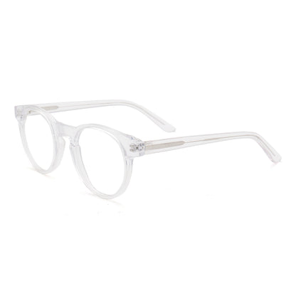 A pair of clear round eyeglasses