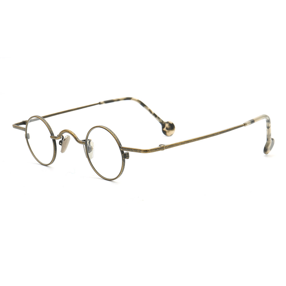 small round glasses frames bronze
