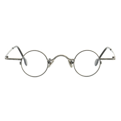 gunmetal small round retro eyeglass frames for men