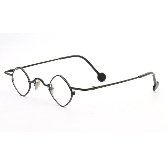 A pair of full rim shield shaped eyeglasses frames