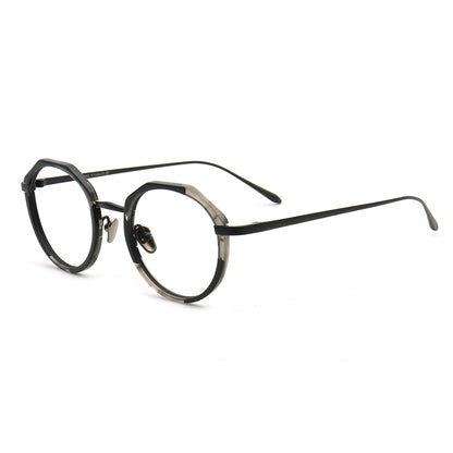 Layken | Stylish Round Floral Titanium Eyeglasses