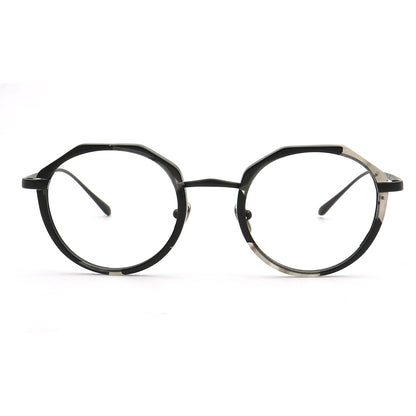 Layken | Stylish Round Floral Titanium Eyeglasses