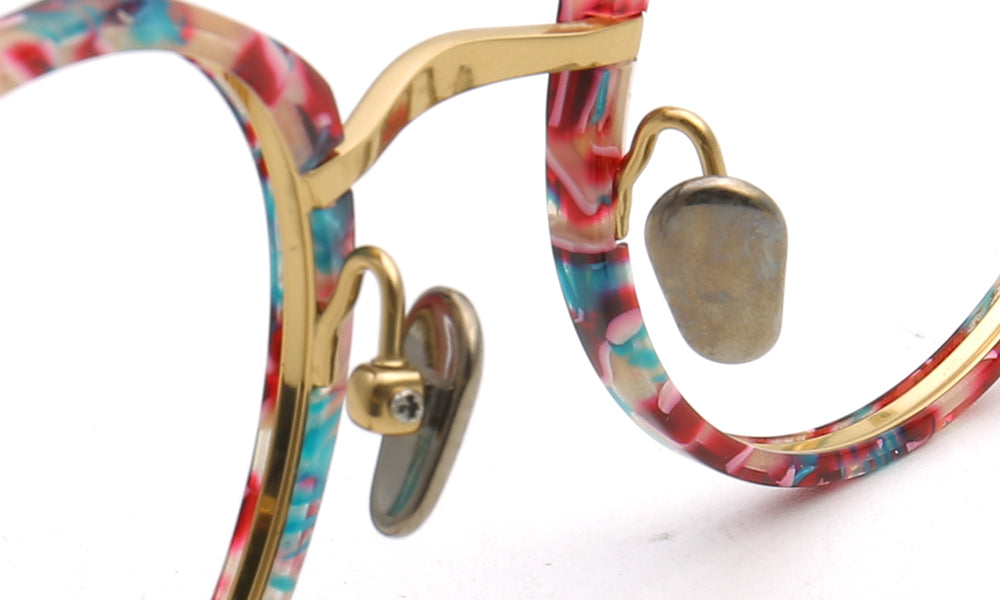 Layken | Titanium Eyeglass Frames w/ Patterned Acetate | Colorful Fashionable Unisex Glasses