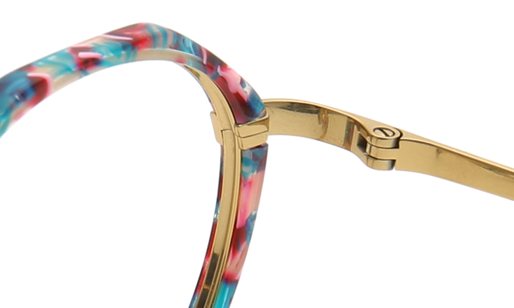 Layken | Titanium Eyeglass Frames w/ Patterned Acetate | Colorful Fashionable Unisex Glasses