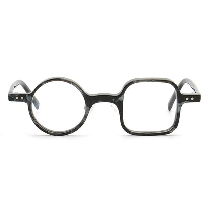 Front view of black marble mismatch eyeglasses