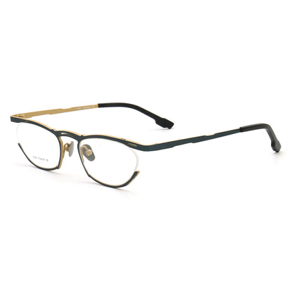 Side view of titanium cat eye glasses frames for women
