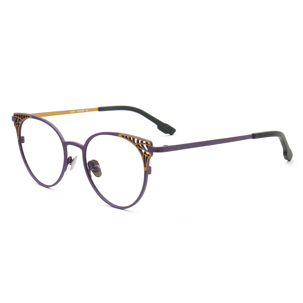 Helena | Stylish Titanium Cat Eye Glasses For Women | Modern Multicolored Eyewear Frames
