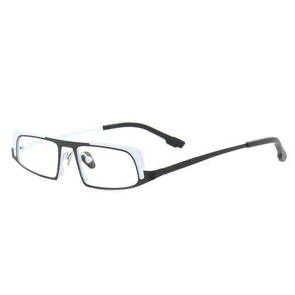 Vernon | Montures de lunettes rectangulaires élégantes en titane | Lunettes modernes à monture complète bicolore
