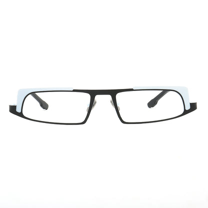 Vernon | Montures de lunettes rectangulaires élégantes en titane | Lunettes modernes à monture complète bicolore