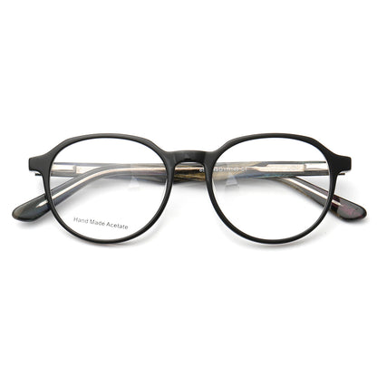 Black round full rim eyeglasses frames
