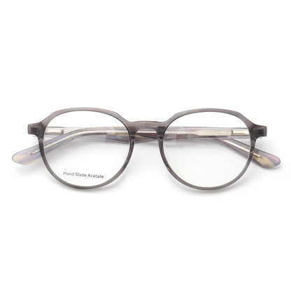 Grey round full rim eyeglasses frames